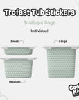 Trofast Tub Scallops Sage Green Decals - Furniture Decals