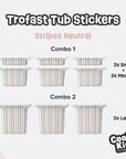 Trofast Tub Stripes Neutral Decals - Furniture Decals