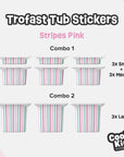 Trofast Tub Stripes Pink Decals - Furniture Decals