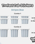 Trofast Tub Stripes Blue Decals - Furniture Decals