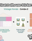 Vintage Florals Flisat Dollhouse Decals - Furniture Decals