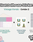 Vintage Florals Flisat Dollhouse Decals - Furniture Decals