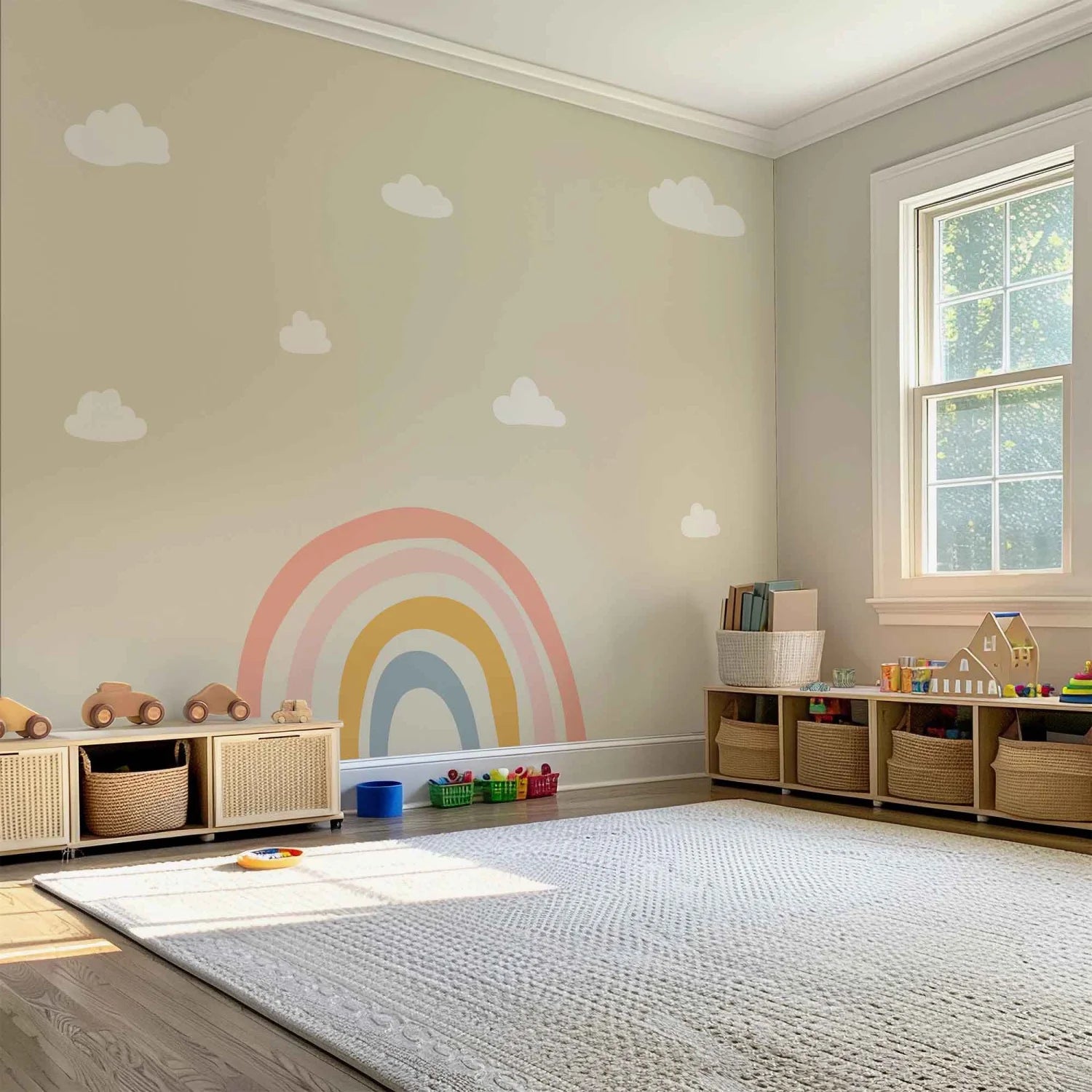 Warm Rainbow Wall Decal - DW3. Sun Clouds