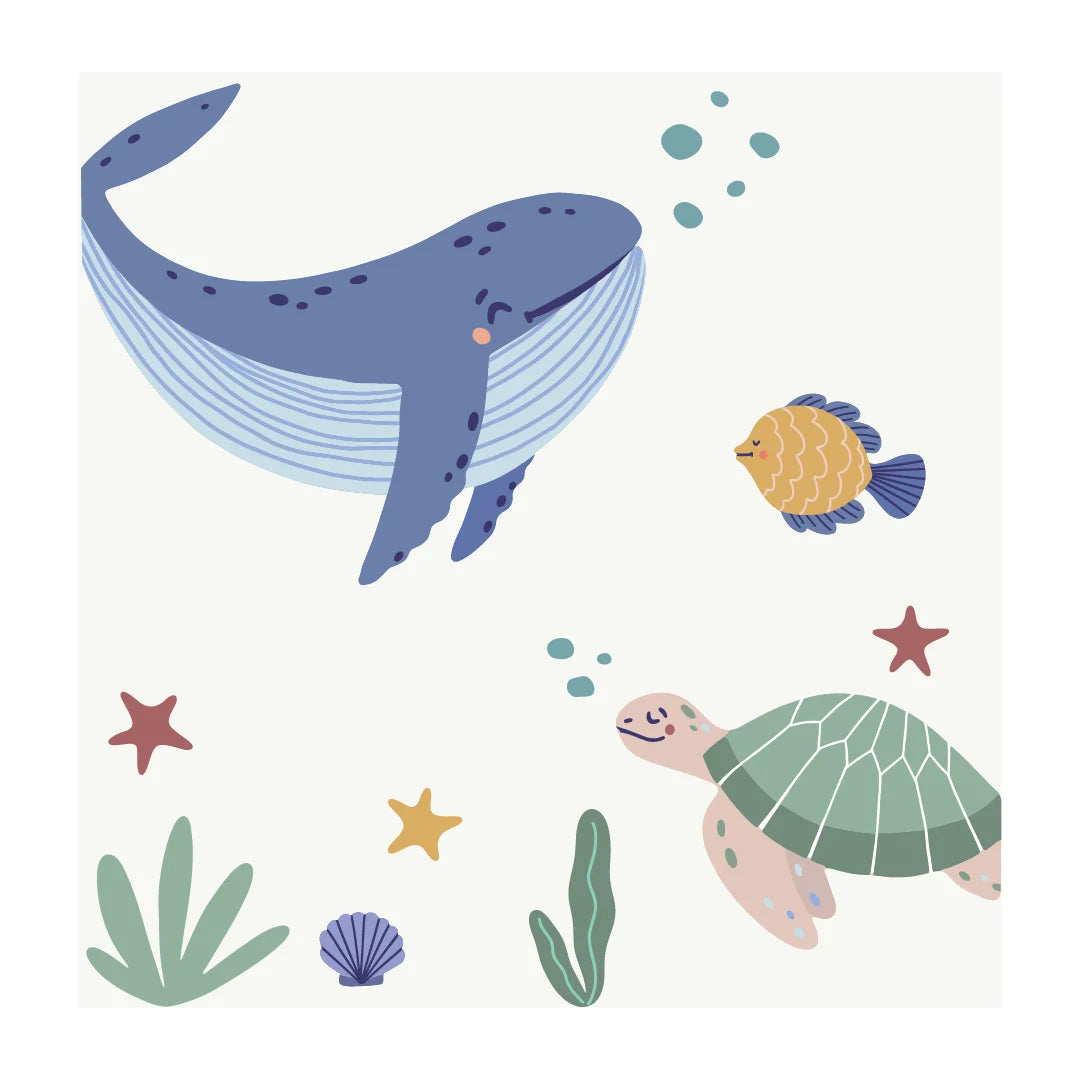 Whale and Friends Wall Decals - DW5. Animal