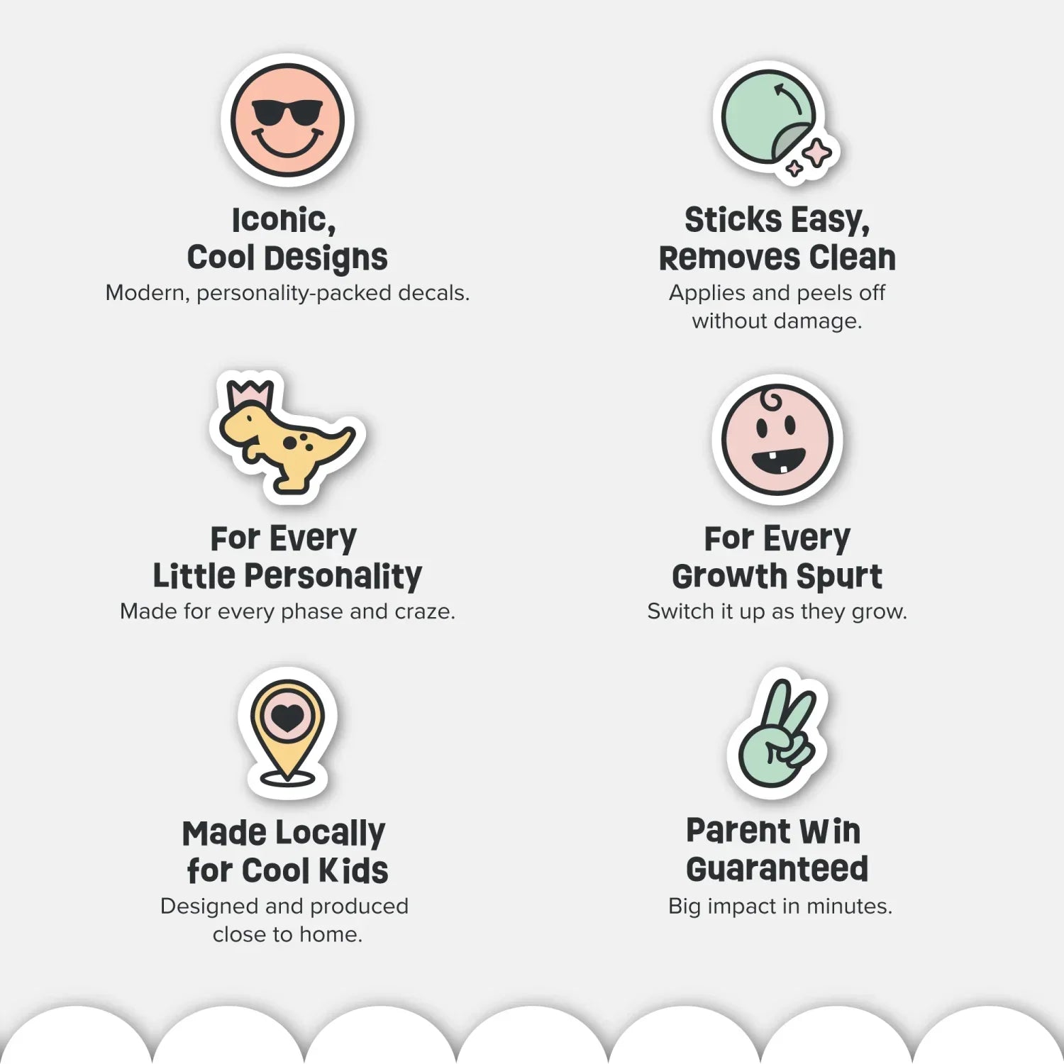 Solid Rainbow Wall Decal - DW3. Sun Clouds