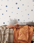 Blue & Grey Polka Dot Wall Decal