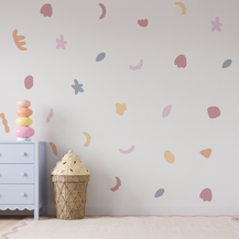Mixed Shapes Blush Wall Decals
