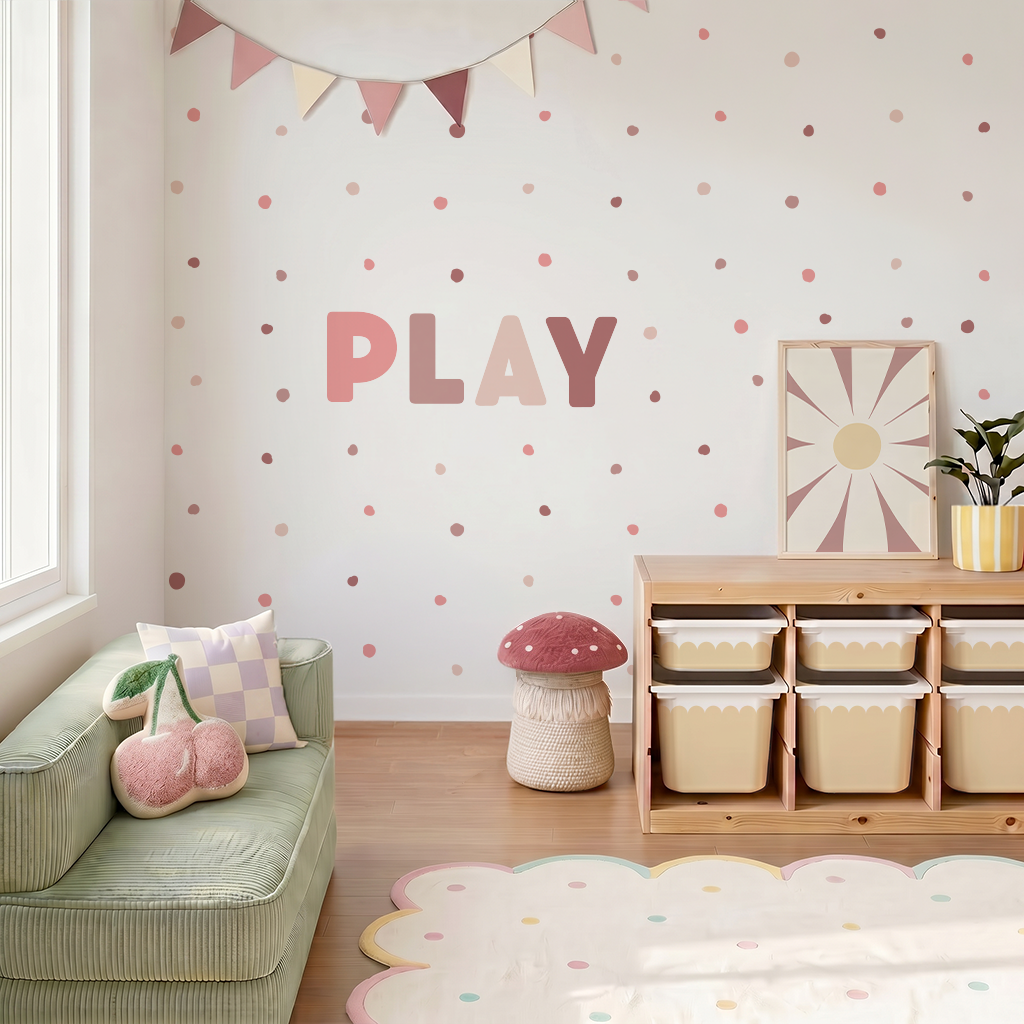 Autocollant mural avec les lettres PLAY