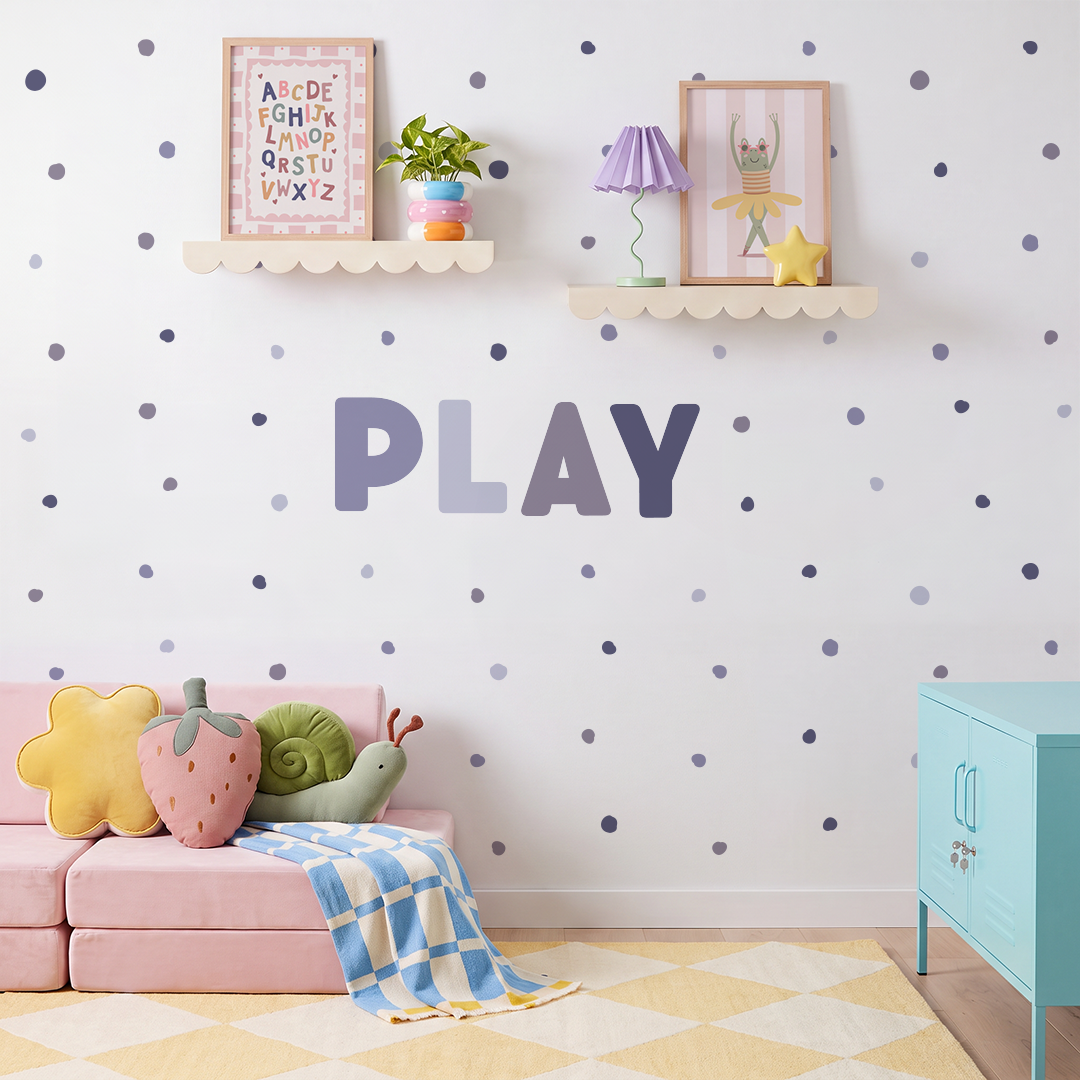 Autocollant mural avec les lettres PLAY