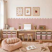 Striped Scalloped Wall Panels