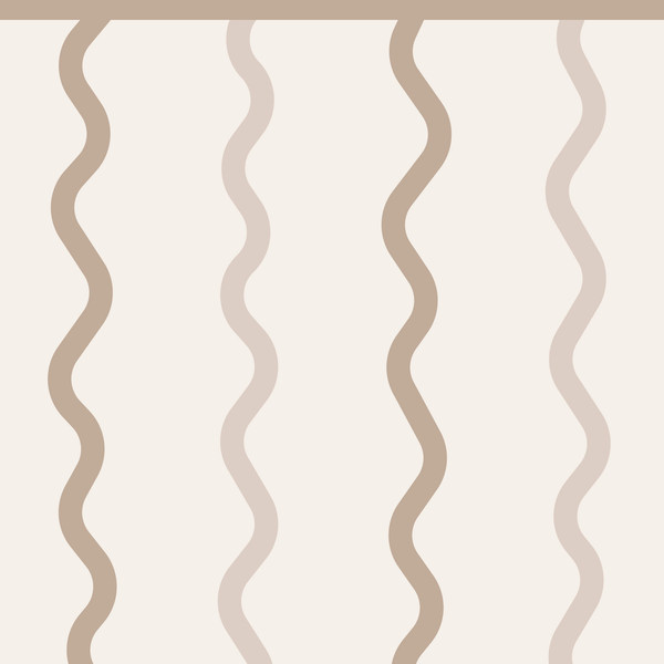 Sample: Wiggly Lines Wall Panels - Neutral, Tan & Milk