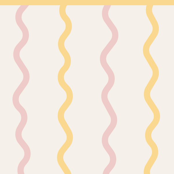 Sample: Wiggly Lines Wall Panels - Yellow, Pink & Milk