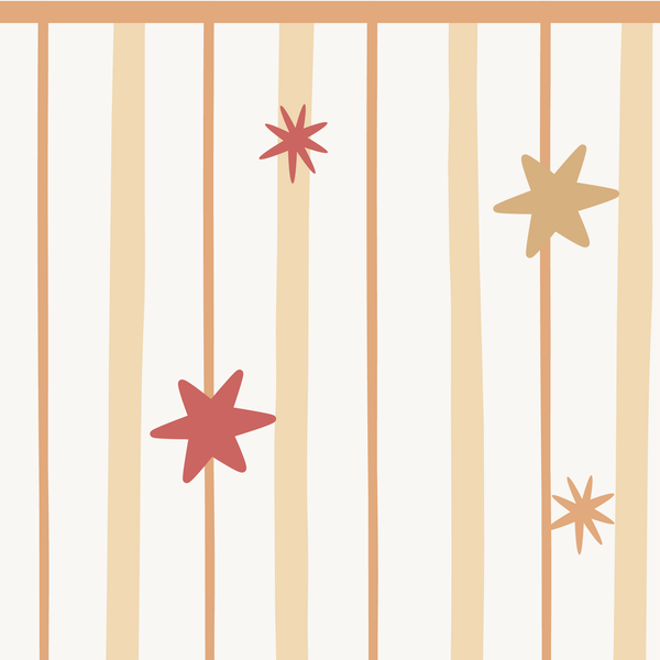 Sample: Starry Stripes Wall Panels - Butter Mix
