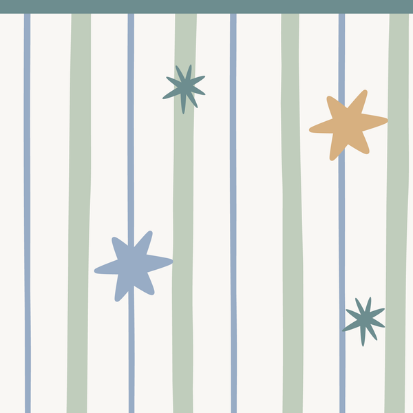 Sample: Starry Stripes Wall Panels - Sage Mix