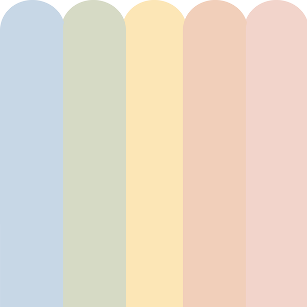 Sample: Striped Scalloped Wall Panels - Rainbow