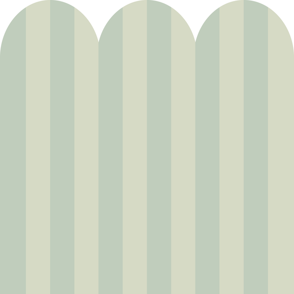 Sample: Striped Scalloped Wall Panels - Sage & Apple