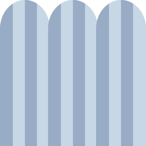 Sample: Striped Scalloped Wall Panels - Sky & Blue