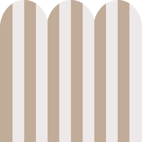 Sample: Striped Scalloped Wall Panels - Tan & Powder