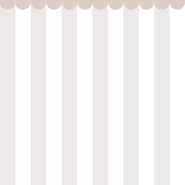 Sample: Striped Scalloped Border: Neutral - White & Powder