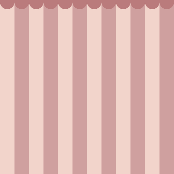 Sample: Striped Scalloped Border: Pomegranate - Blush & Pink
