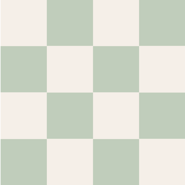 Sample: Checkered Wall Panels - Milk & Sage