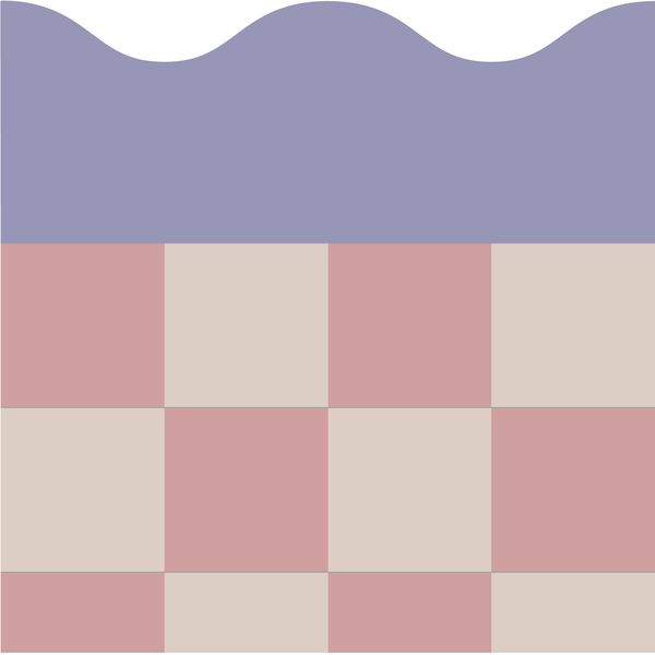 Sample: Checkered Wave Wall Panels -  Purple, Blush & Neutral