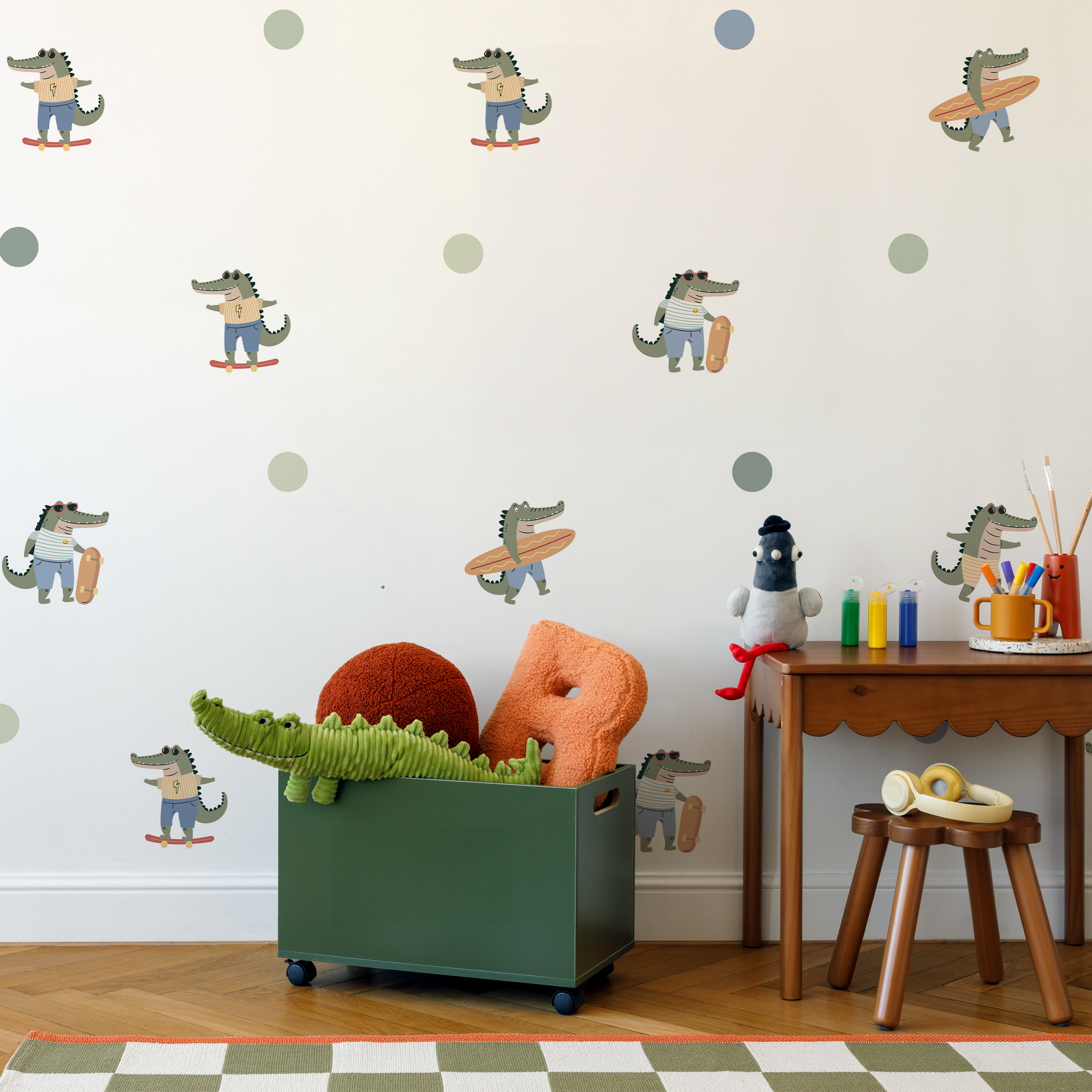 Surf &amp; Skater Gator Wall Decals