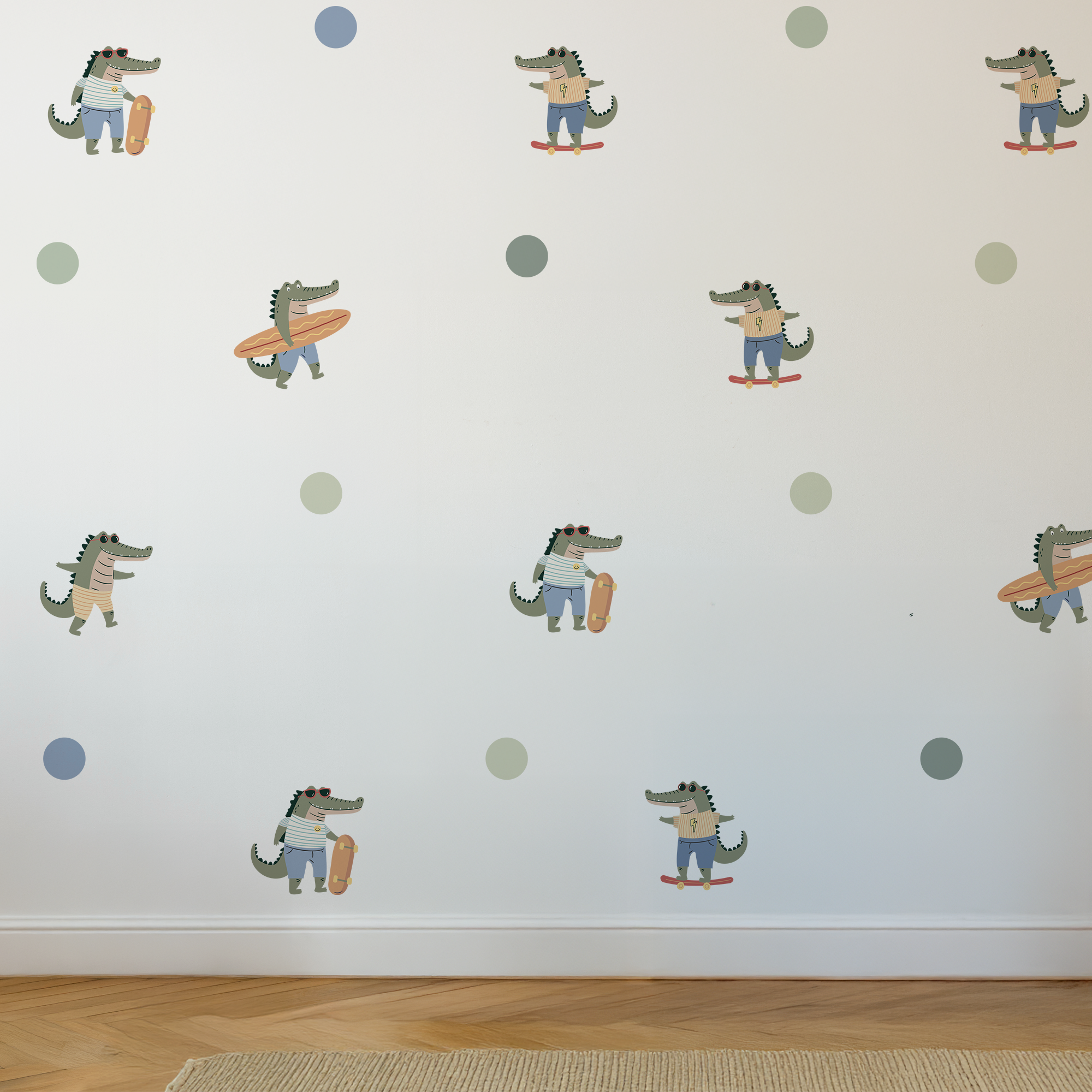 Surf &amp; Skater Gator Wall Decals
