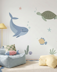 Autocollants muraux Baleine et ses amis