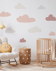 Sticker mural nuages ​​roses