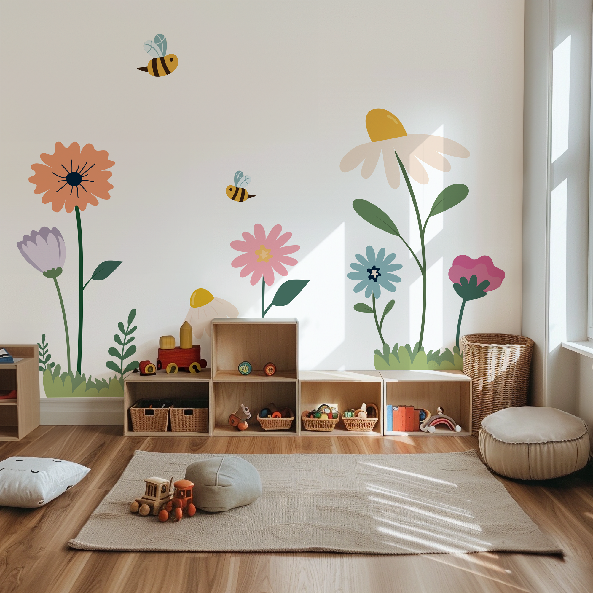 Wandsticker bloementuin