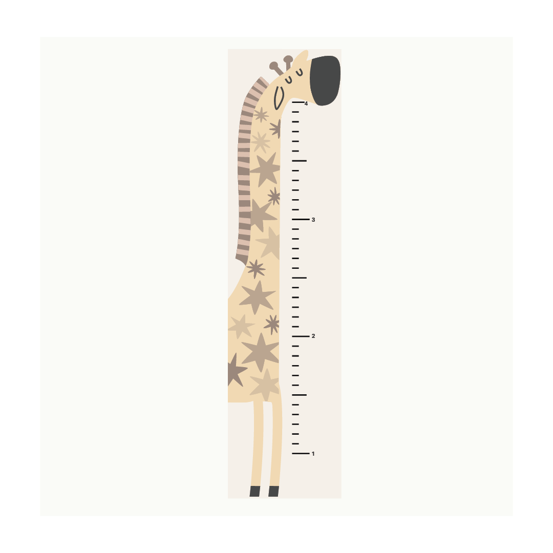 Giraffe Height Chart Wall Decal