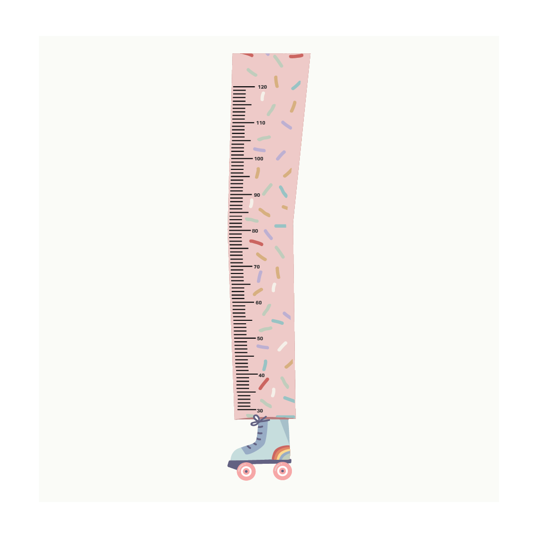 Skates Height Chart Wall Decal