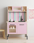 Duktig Kitchen Stripes Pink with Pink Base Decals