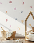 Mixed Shapes Blush Wall Decals