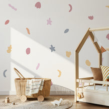 Mixed Shapes Blush Wall Decals