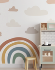 Autocollant mural arc-en-ciel terreux