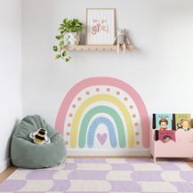 Rainbow Pastel Heart Wall Decal