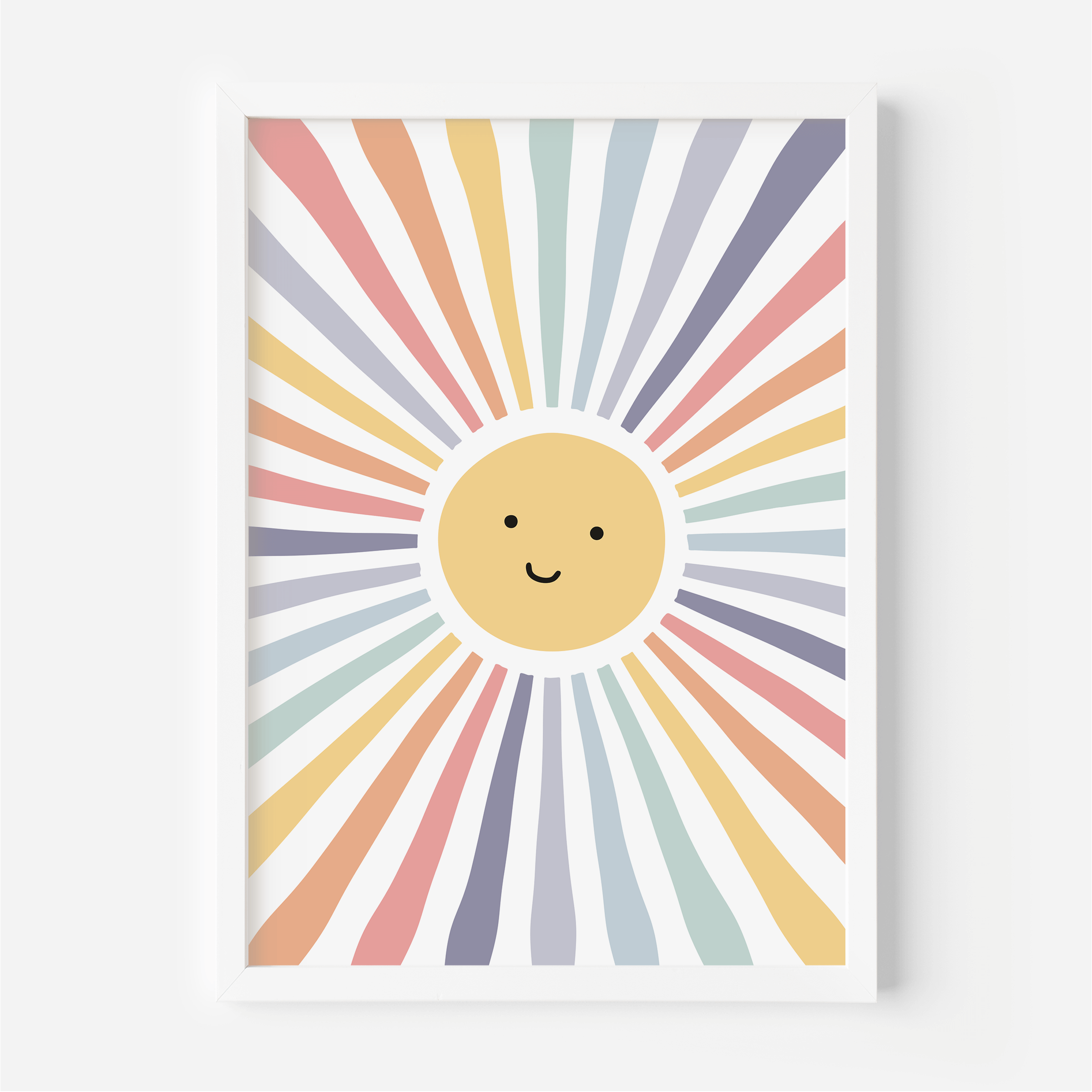 Rainbow Rays Wall Print | Bright Kids Wall Art | Cool Kids Sticker Co.