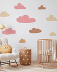 Sticker mural nuages ​​roses