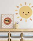 Autocollant mural à rayons courts Sunny Face