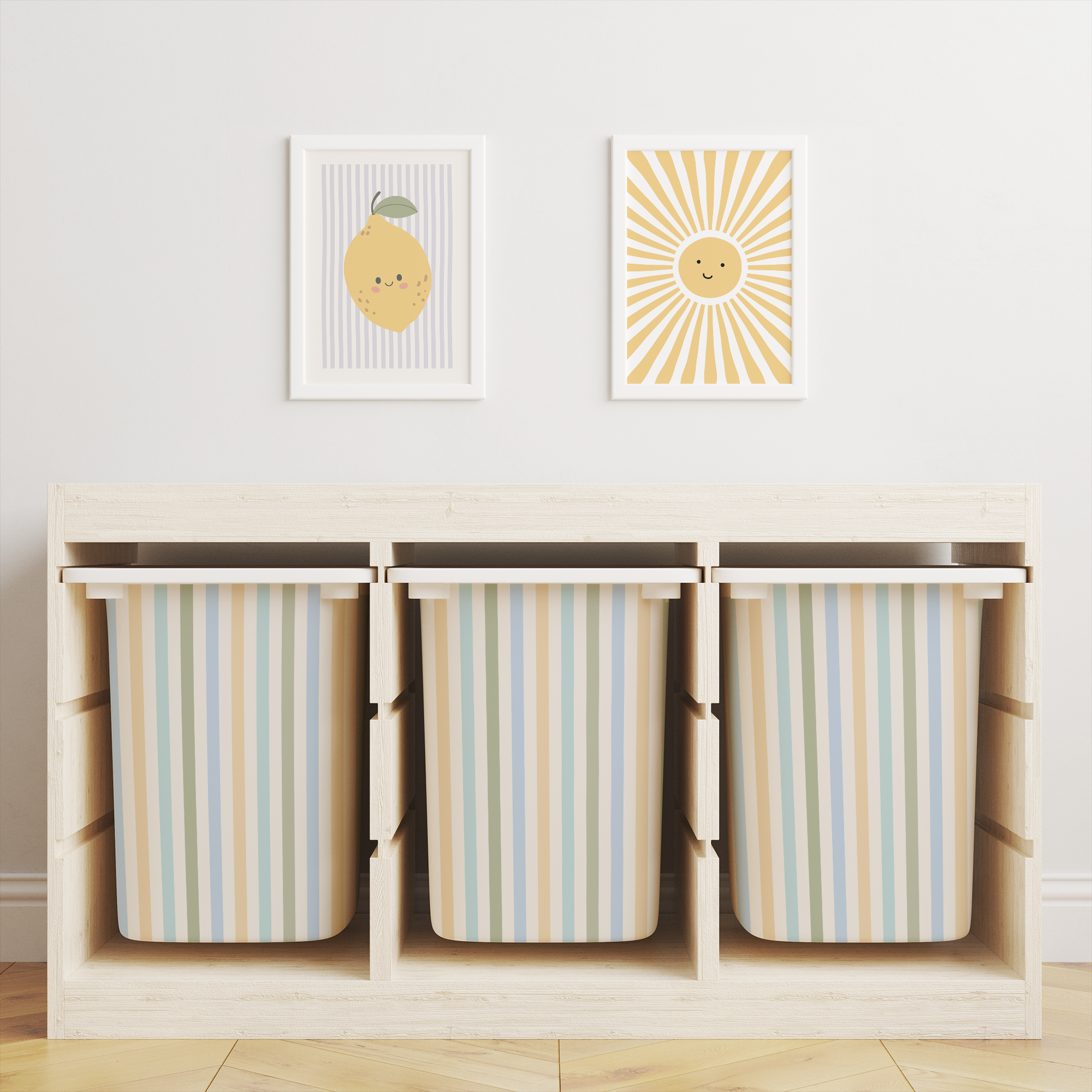Mixed Striped Trofast Tub Stickers