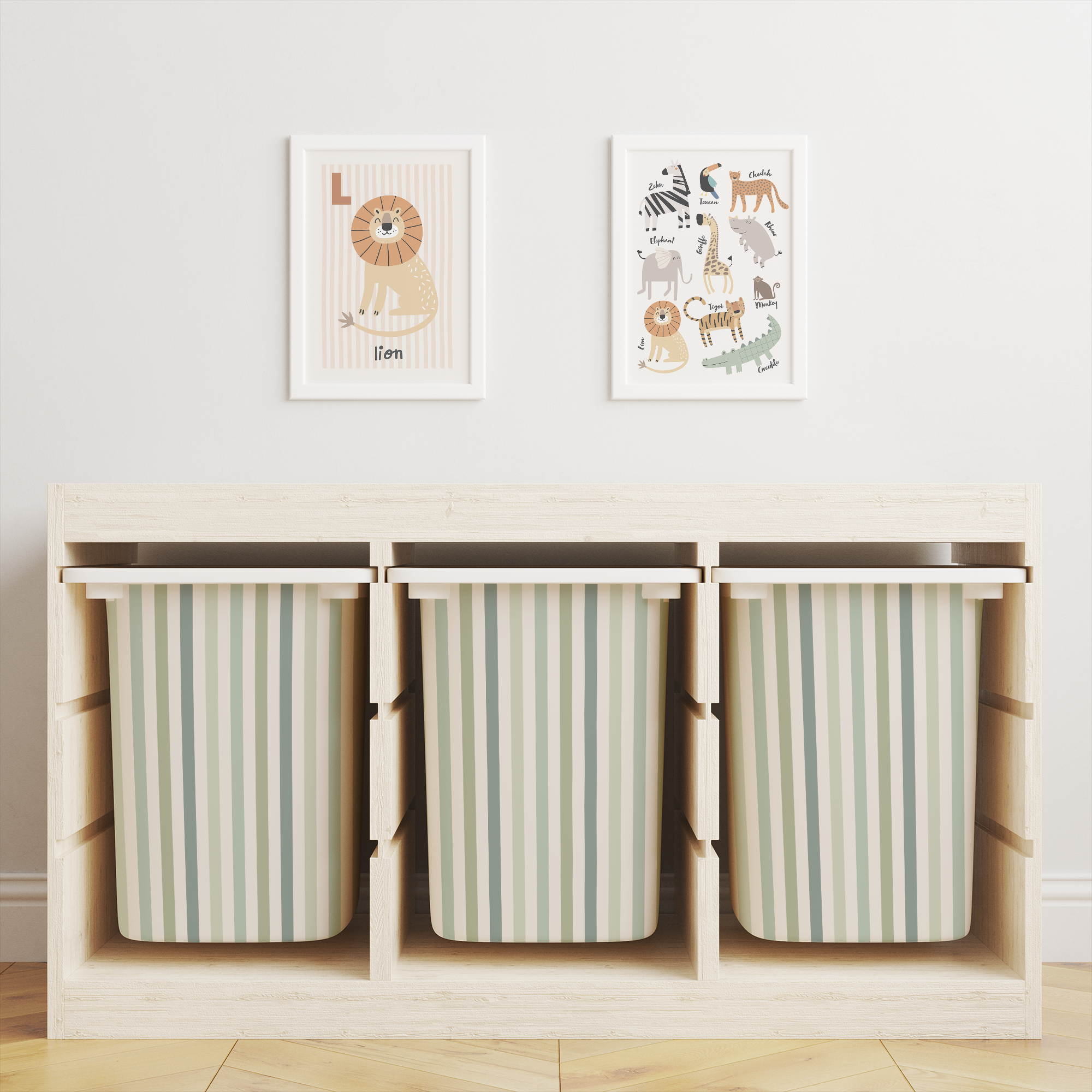 Mixed Striped Trofast Tub Stickers