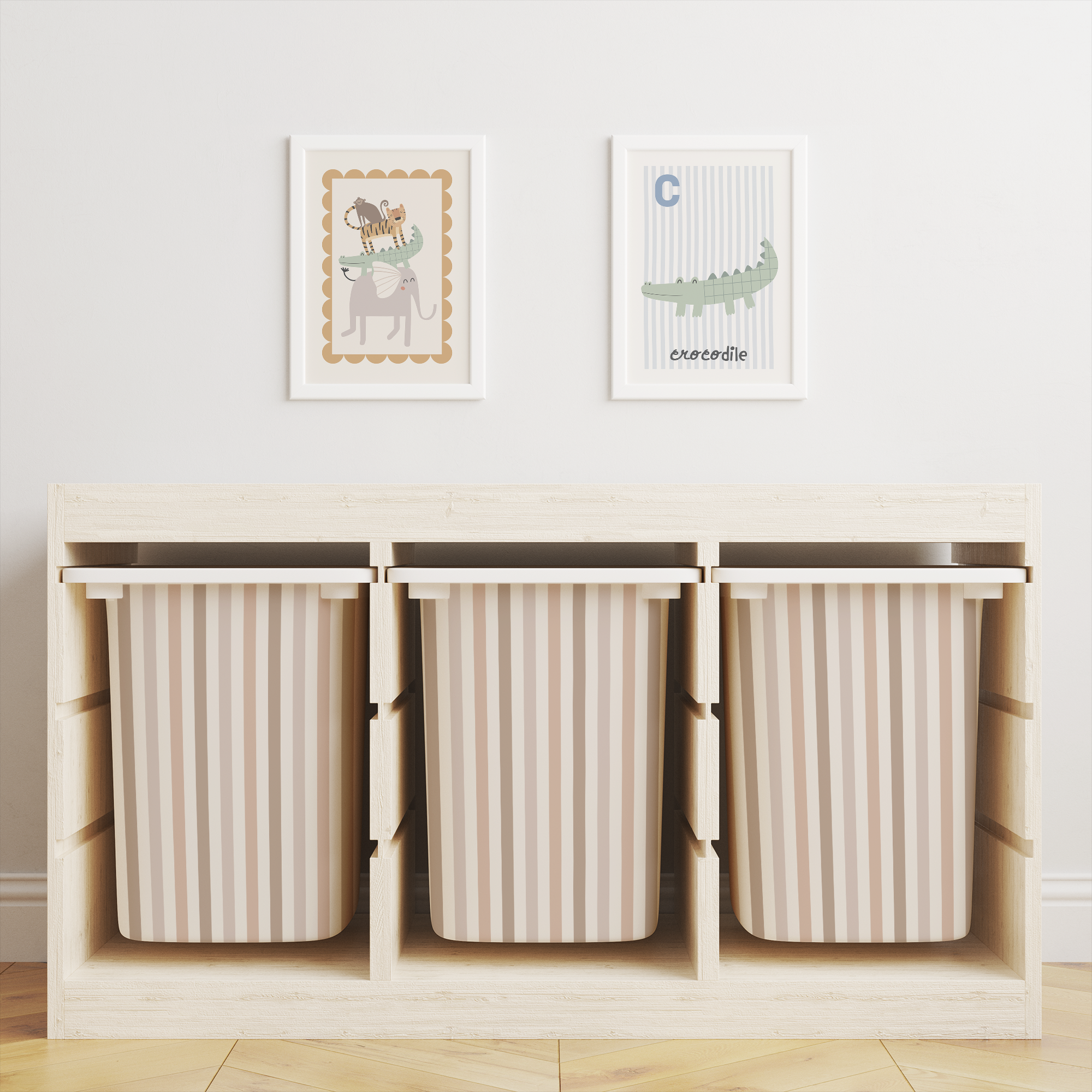 Mixed Striped Trofast Tub Stickers