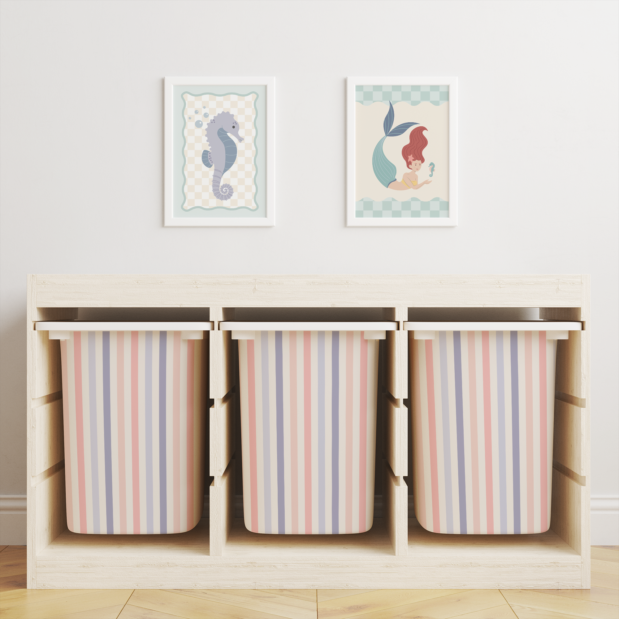 Mixed Striped Trofast Tub Stickers