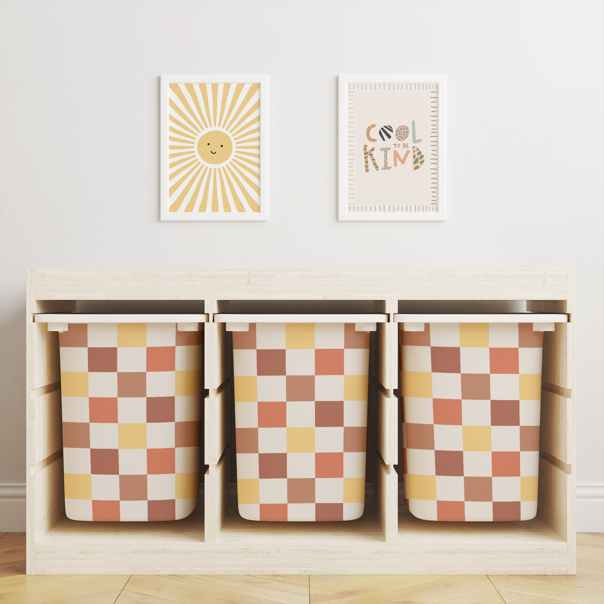 Mixed Checkered Trofast Tub Stickers