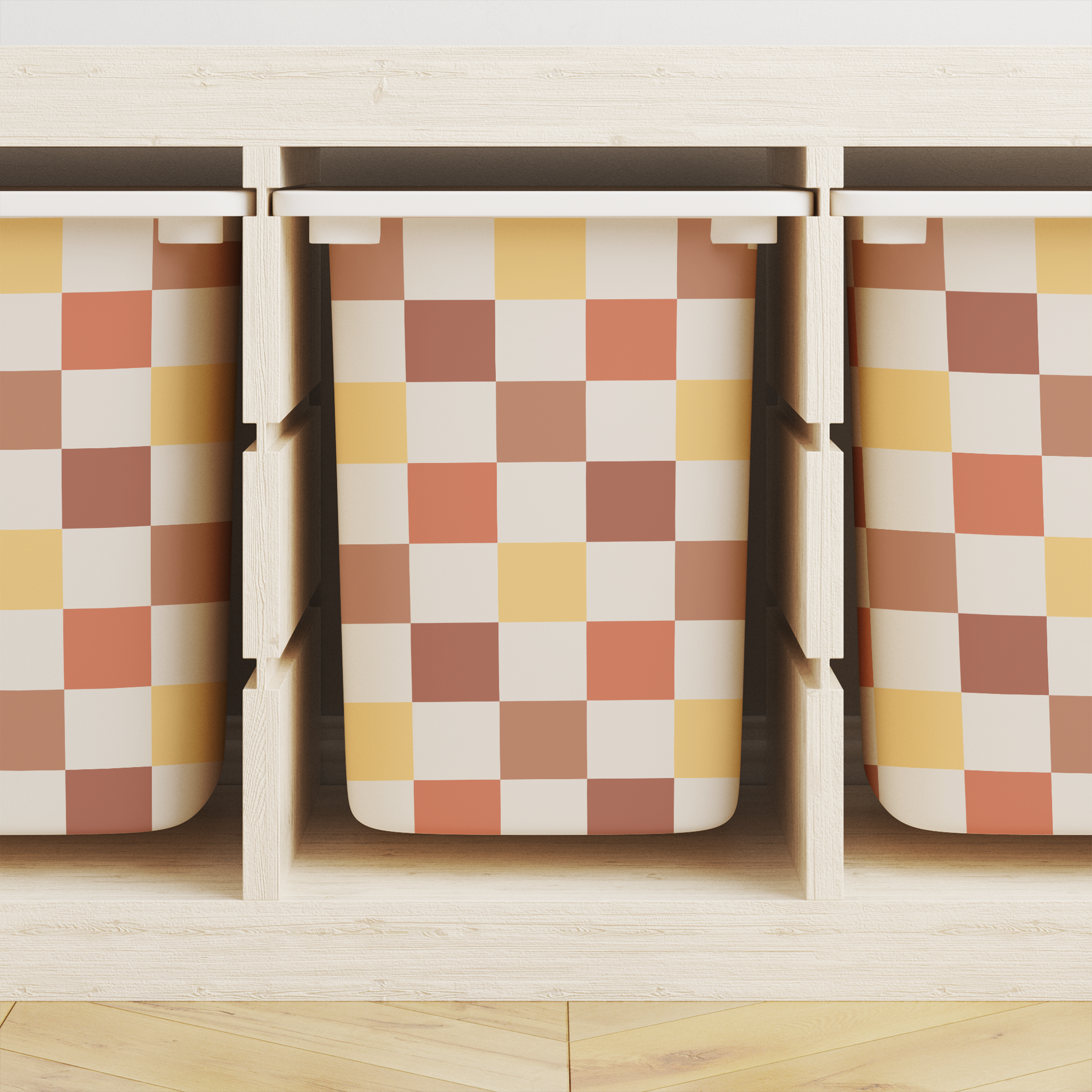 Mixed Checkered Trofast Tub Stickers