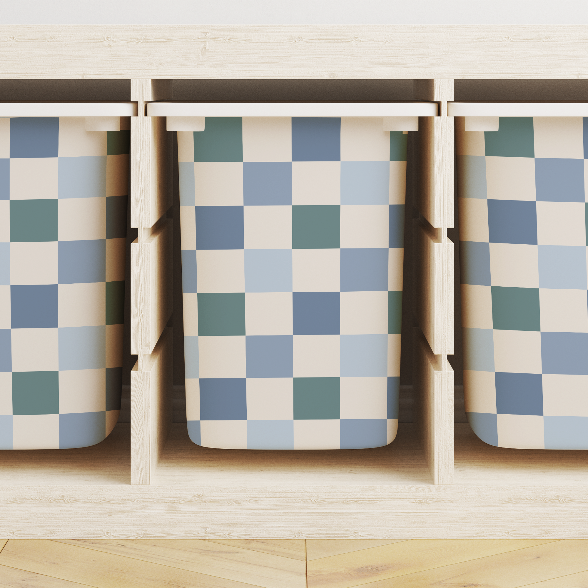 Mixed Checkered Trofast Tub Stickers