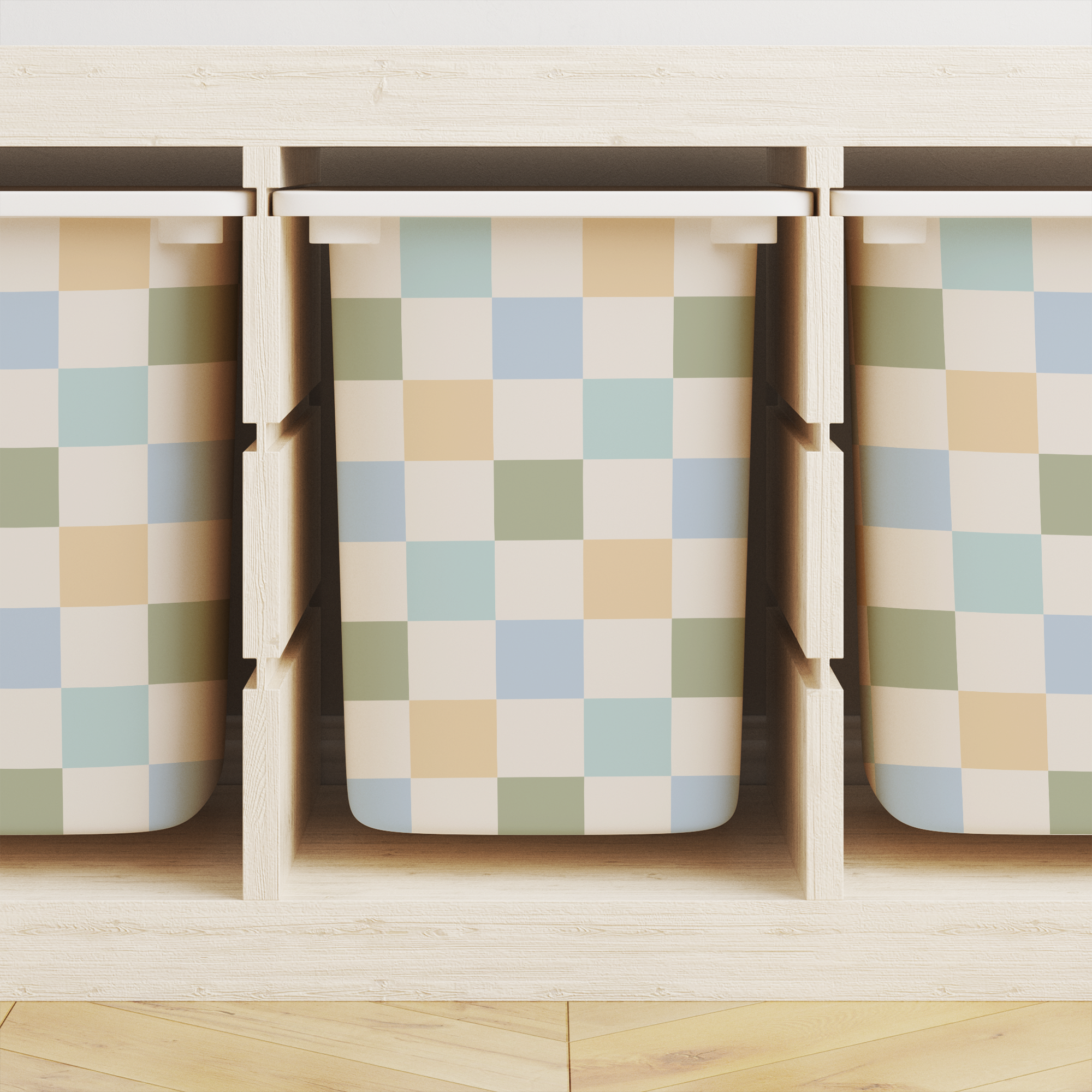 Mixed Checkered Trofast Tub Stickers