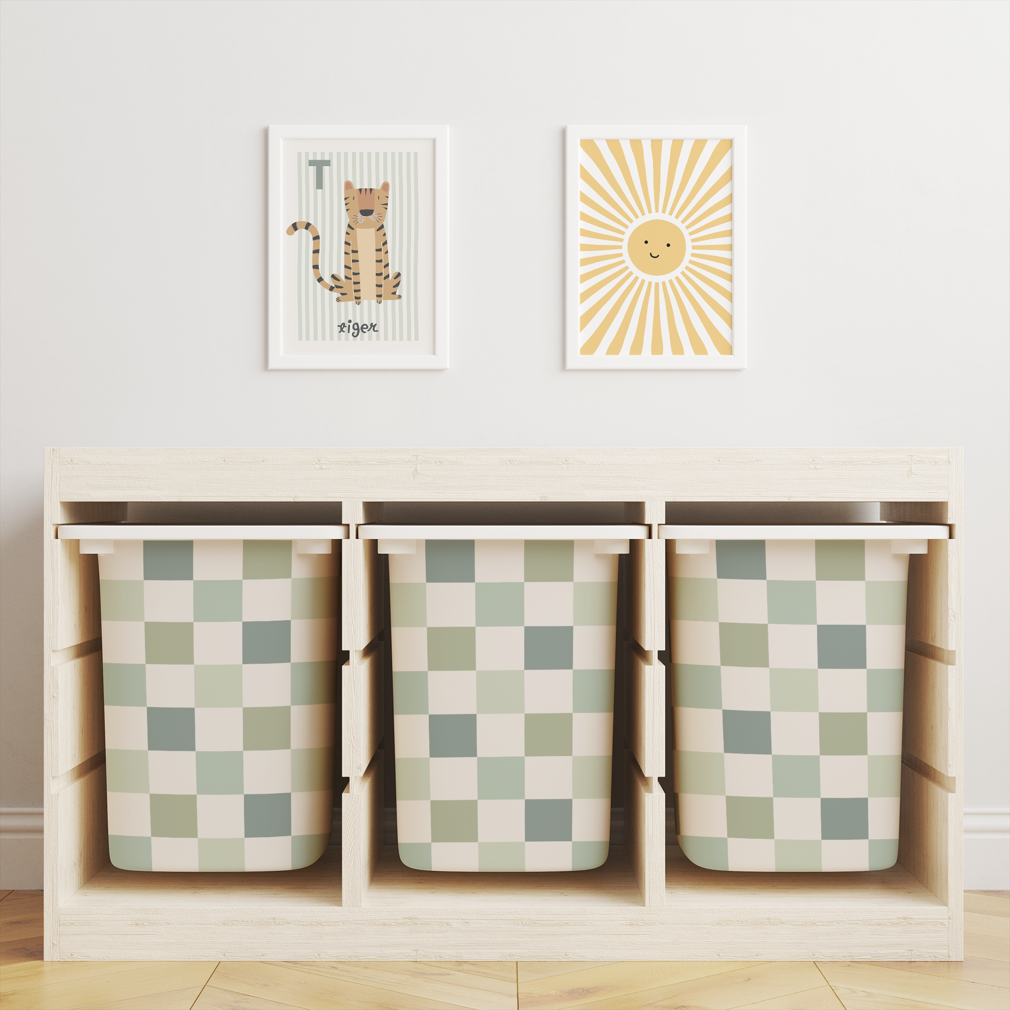 Mixed Checkered Trofast Tub Stickers